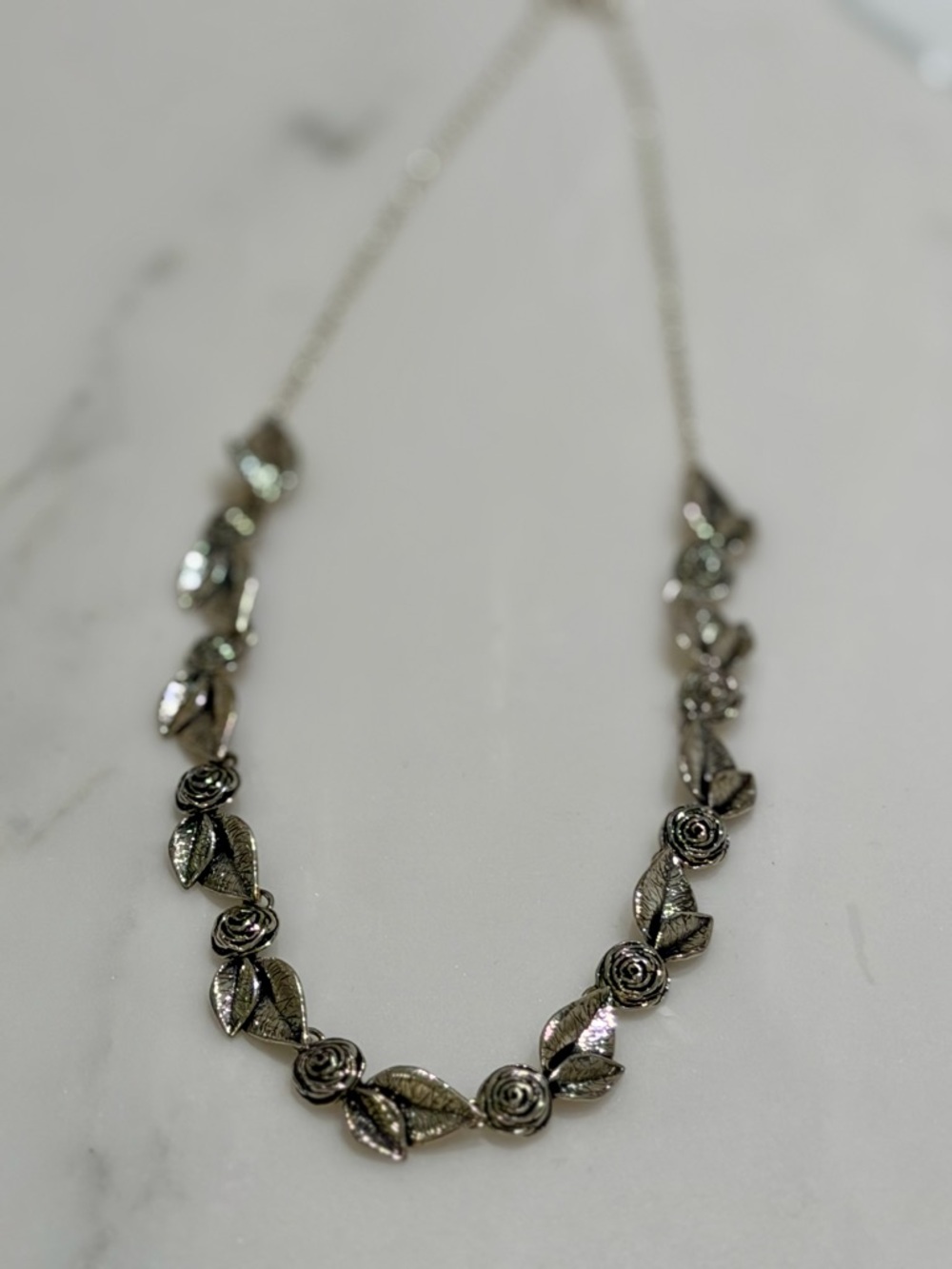 Paz Creations Sterling Silver Rose Necklace 925 Israel Vintage Statement NWT ✨✨🌹